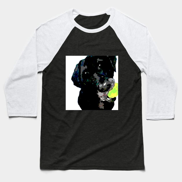 English Black Lab Baseball T-Shirt by Lil' Angel Pet Portraits